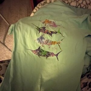 Graphic Tee with Colorful Shark Design